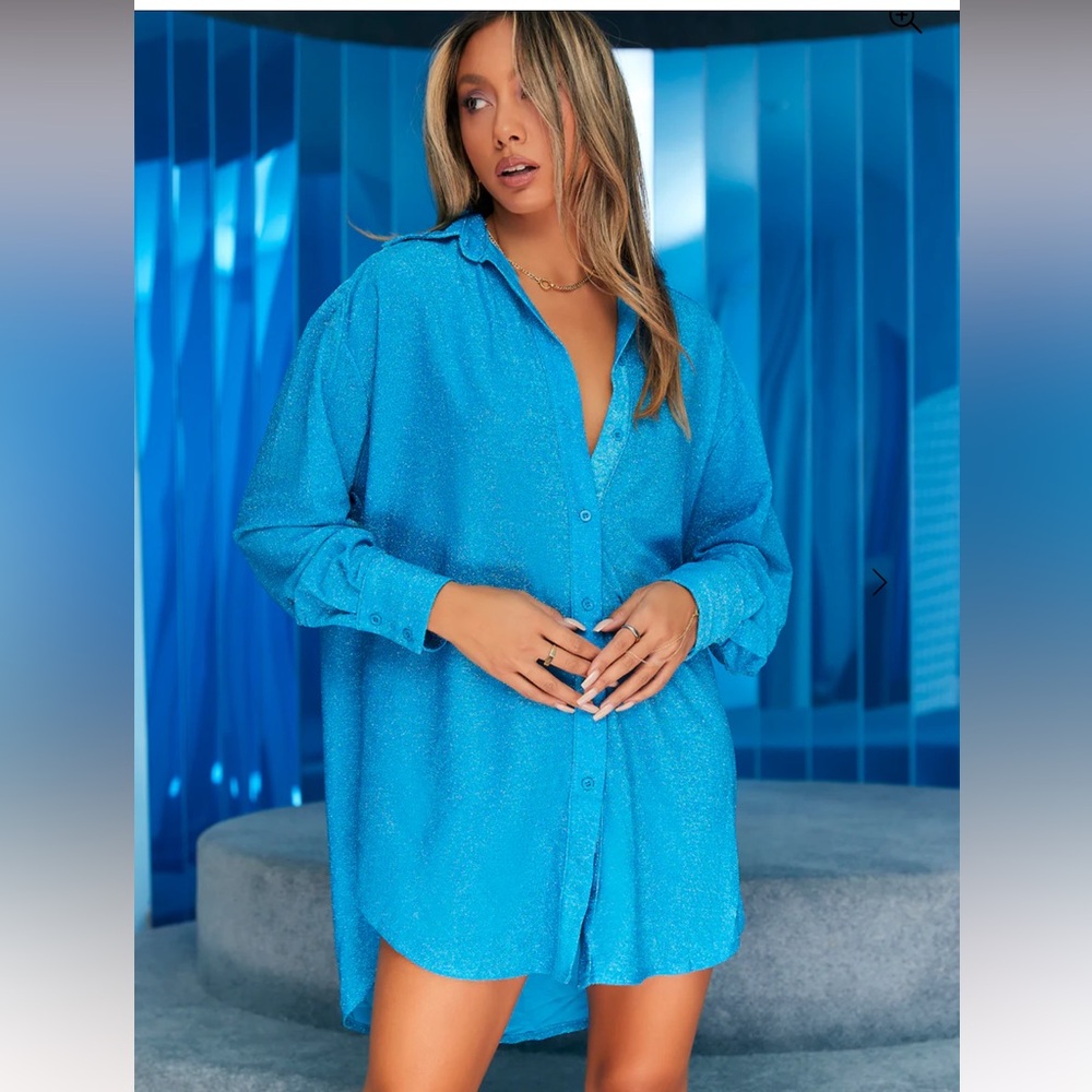 Hello Molly Blue Shirt Dress